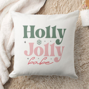Coussin Noël festif Holly Jolly Babe