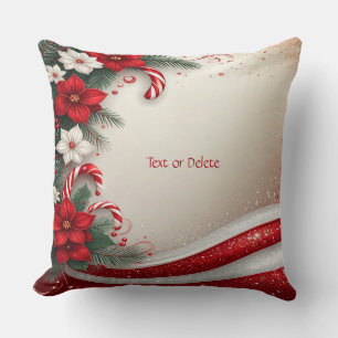 Coussin Noël Floral Sucres de canne Vacances Jeu d'oreille