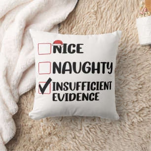 Coussin Noël Gentil Méchant Preuve Insuffisante