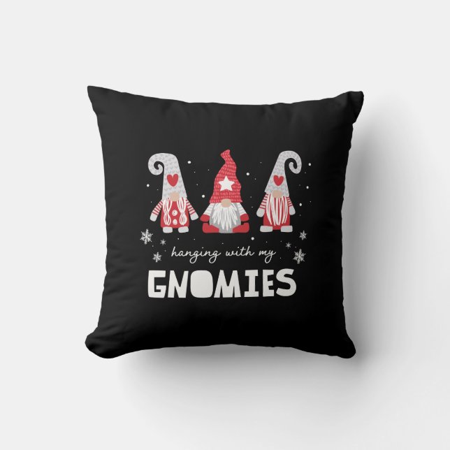Coussin Noël Gnomes Festive Plaid Nordic  (Recto)