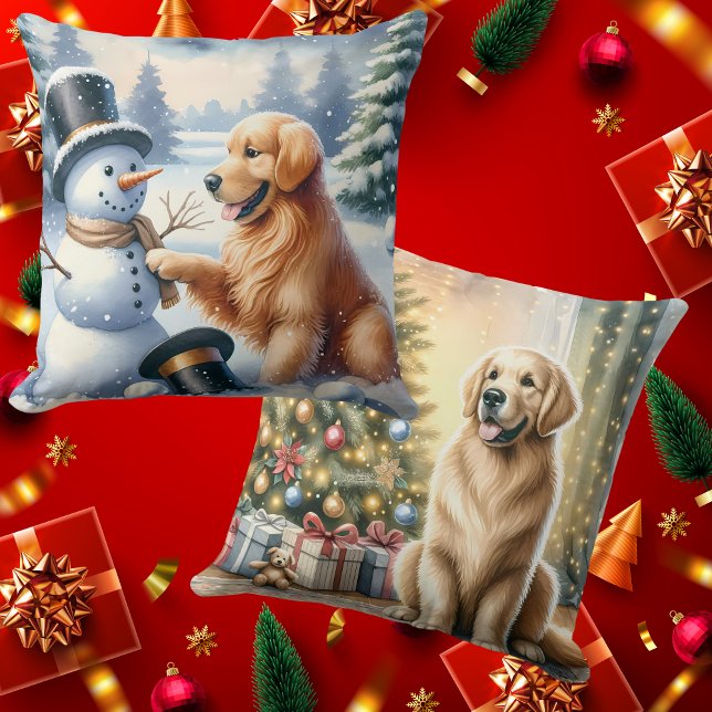 Coussin Noël Golden Retriever (Créateur téléchargé)