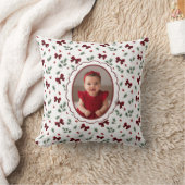 Coussin Noël Guirlande Verte Ruban Rouge (Couverture)