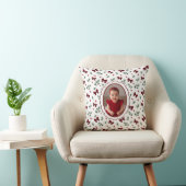 Coussin Noël Guirlande Verte Ruban Rouge (Chaise)