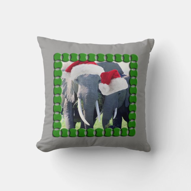 Coussin Noël inoubliable d'éléphant (Recto)