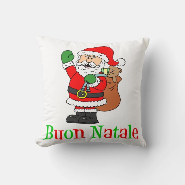 Coussin Noël italien Père Noël de Buon Natale (Recto)