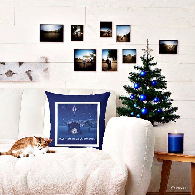 Coussin Noël Jésus est la raison (Créateur téléchargé)