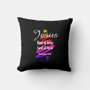 Coussin Noël JÉSUS SEIGNEUR DES SEIGNANTS Customisé NOIR