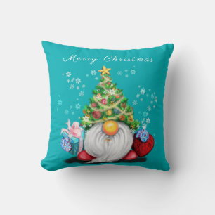 Coussin Noël Jeu d'Oreiller cadeau Gnome avec cadeaux