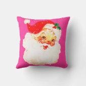 Coussin Noël Jolly Santa Claus Rose Joyeux Salutation (Verso)