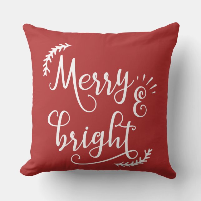Coussin Noël joyeux et lumineux (Recto)