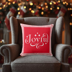 Coussin Noël Joyeux Script rouge