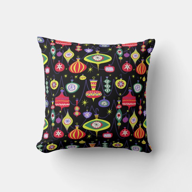 Coussin Noël moderne de la moitié du siècle atomique des (Recto)