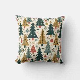Coussin Noël Moderne du Milieu du Siècle