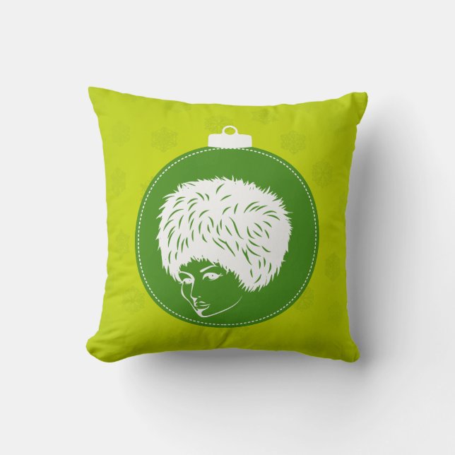 Coussin Noël Modish Lime (Recto)