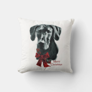 Coussin Noël noir de great dane
