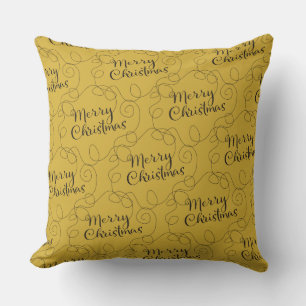 Coussin NOËL noir sans couture motif avec LIGNES