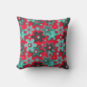Coussin Noël Nouvel an Flacon de neige rouge bleu caricatu