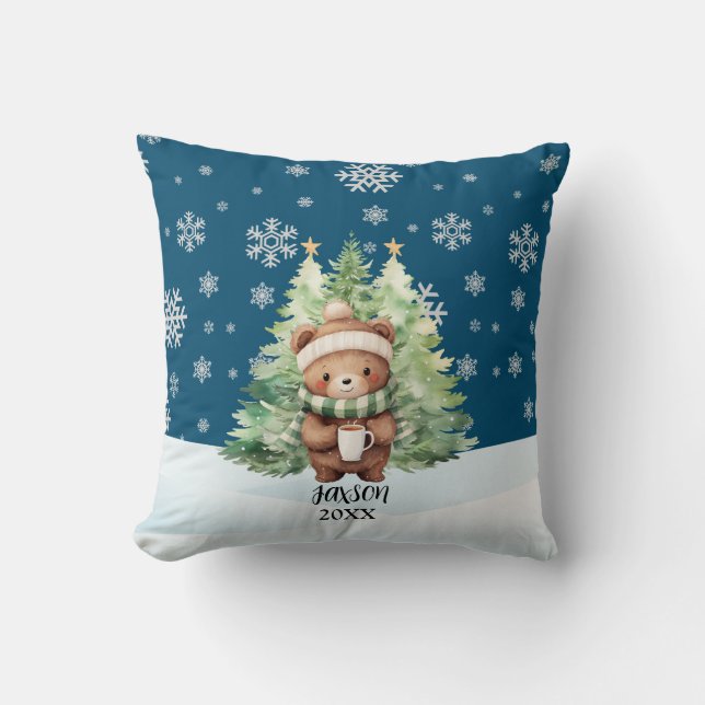 COUSSIN NOËL OURS DE BOIS (Recto)