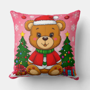 Coussin 🎄 Noël Ourson Mignon Lumineux ❄️ Santa Sui