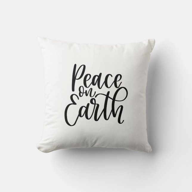 Coussin Noël Paix sur Terre Moderne (Recto)