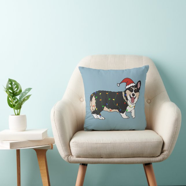 Coussin Noël Pembroke Welsh Corgi (Chaise)