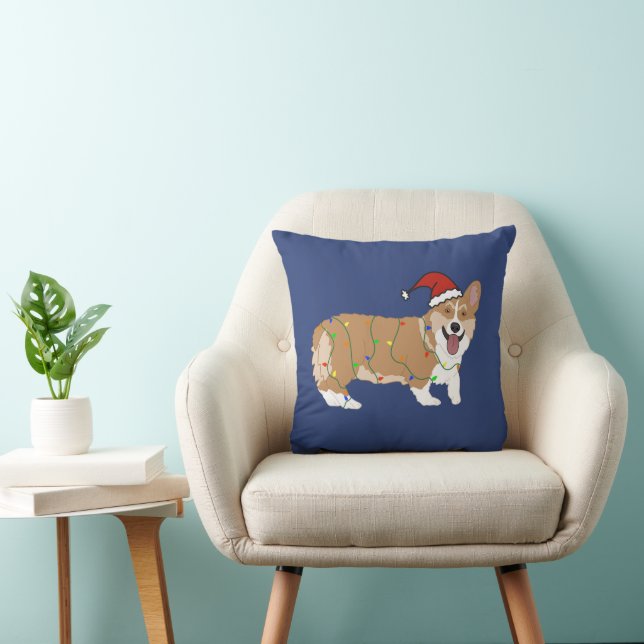 Coussin Noël Pembroke Welsh Corgi (Chaise)