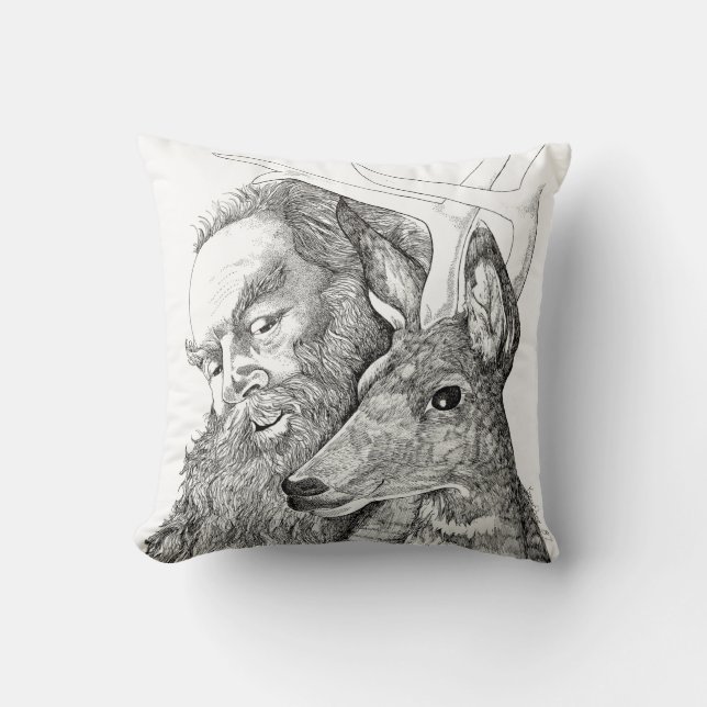 Coussin Noël Père Noël et rennes (Recto)