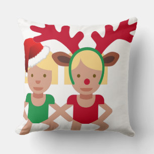 Coussin noël père Noël jumeaux émoji