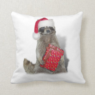 Coussin Noël Père Noël Raccoon Bandit