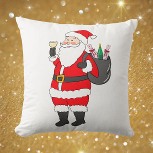 Coussin Noël Père Noël White Wine Lover Festive