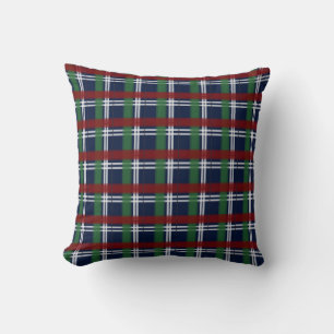 Coussin Noël Plaid Vert et Rouge Marine Bleu