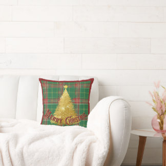 Coussin Noël plaqué avec Arbre d'or