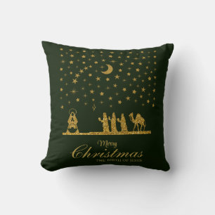 Coussin Noël religieux, Naissance de Jésus, Trois Roi