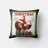 Coussin Noël Rétro Pin-Up de Joie (Verso)