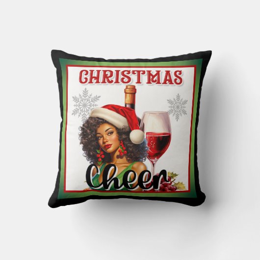 Coussin Noël Rétro Pin-Up de Joie (Verso)