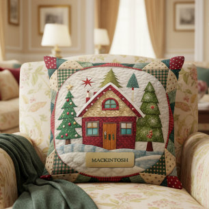 Coussin Noël Rétro Vintage Personnalisé