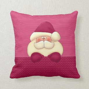 Coussin Noël réversible de Père Noël rose