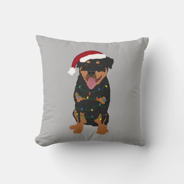 Coussin Noël Rottweiler (Recto)