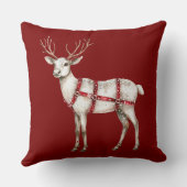 Coussin Noël Rouge blanc Peppermenthe renard et cerf (Verso)
