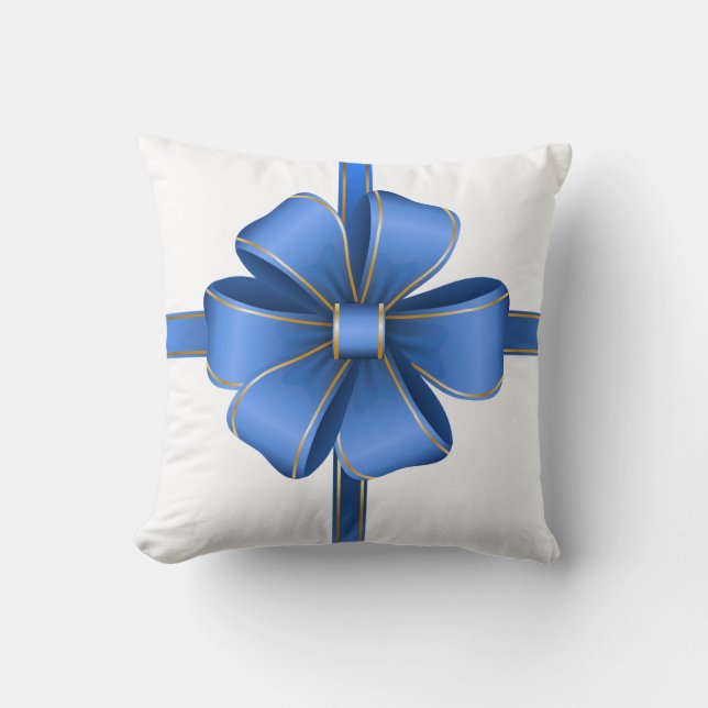Coussin Noël Ruban Bleu (Recto)