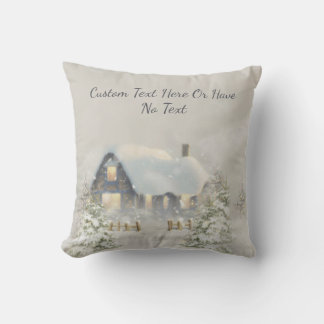 Coussin Noël Russe Cabine hiver Neige Forêt forestière