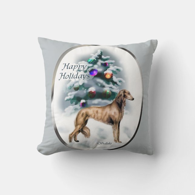 Coussin Noël saluki (Recto)