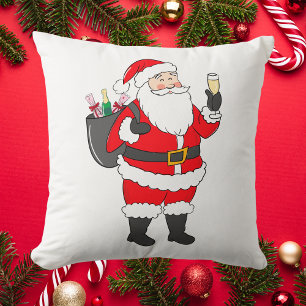 Coussin Noël Santa Champagne Fêtes