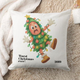 Coussin Noël saucisse le pire ! Drôle salami