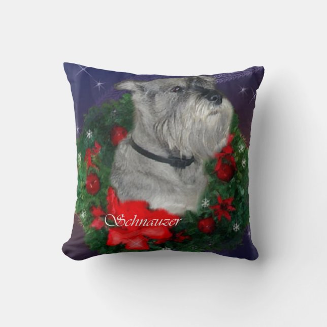 Coussin Noël Schnauzer Standard (Recto)