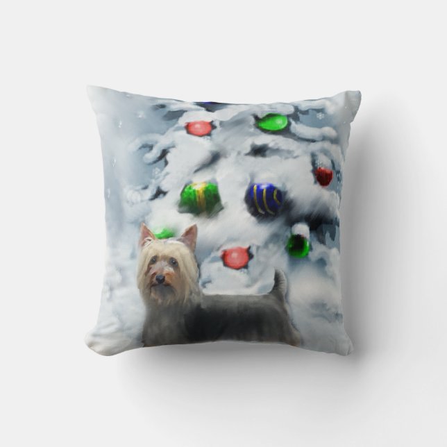 Coussin Noël Silky Terrier (Recto)
