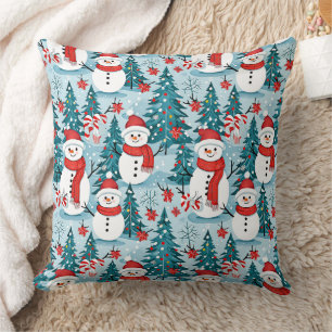 Coussin Noël Snowman mignon et cosy