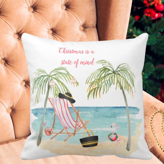 Coussin Noël sur la plage est encore Noël (Créateur téléchargé)
