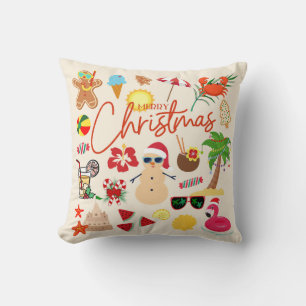 Coussin Noël tropical