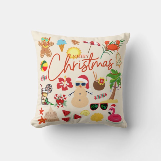 Coussin Noël tropical (Recto)